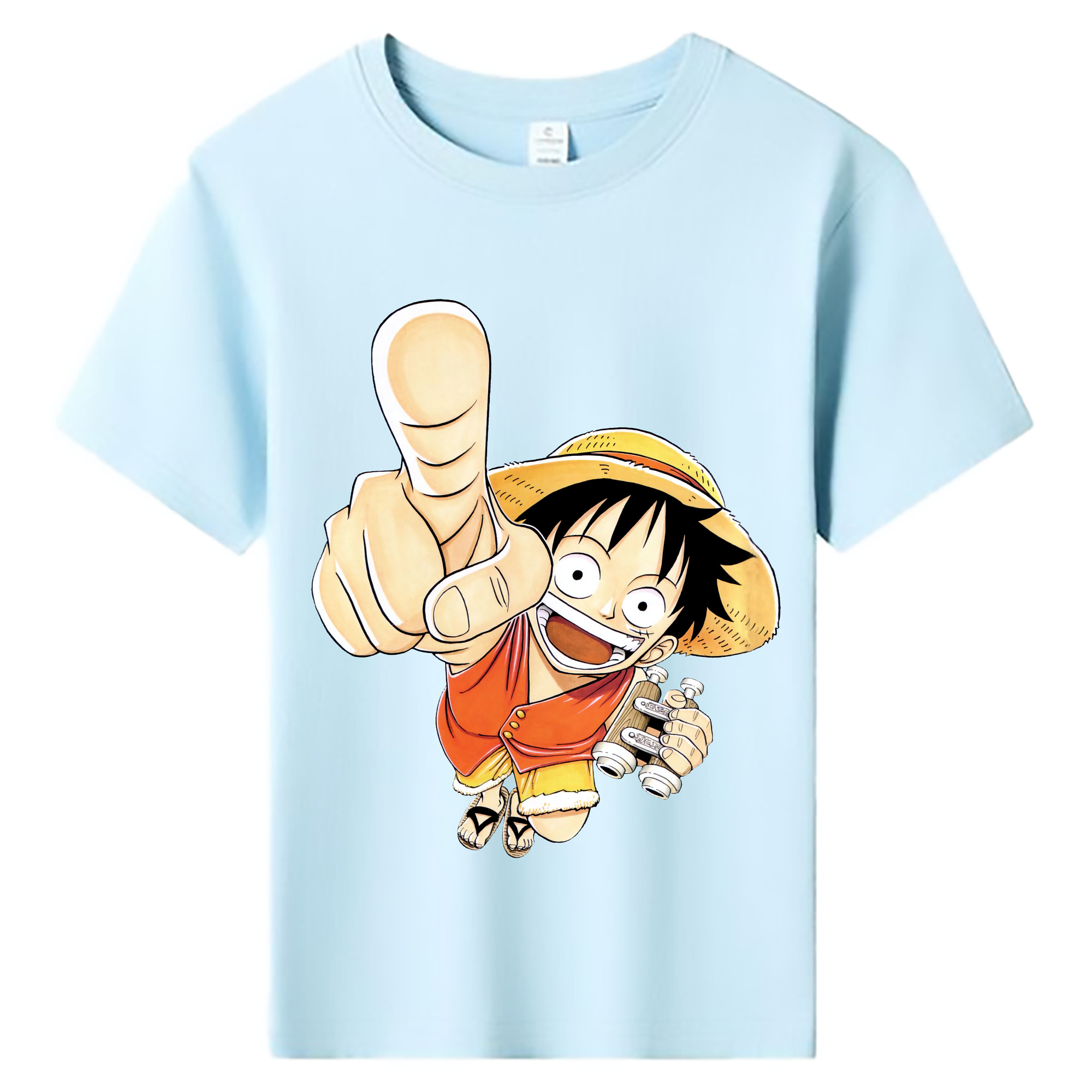 ワンピース モンキー・D・ルフィ ONE PIECE Monkey D. Luffy 綿100％キッズTシャツ（フロントプリント）